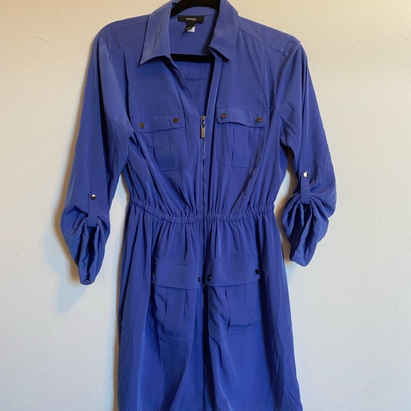 Alfani Zipper Up Blue Dress - Picture 4 of 6